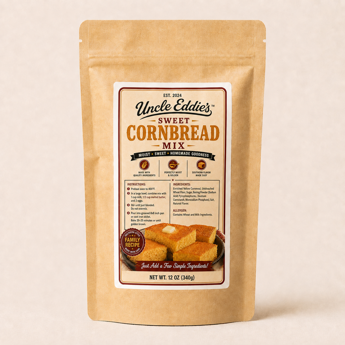 Uncle Eddie's Sweet Cornbread Mix 16oz